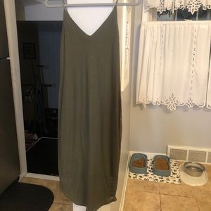 Express olive green maxi dress